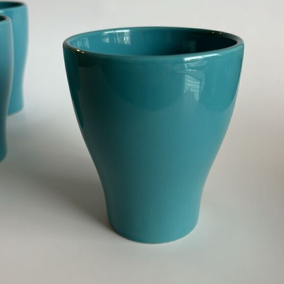 IKEA Fargrik Ceramic Coffee Tea Mugs Set of 4 Stackable Teal - Picture 3 of 8